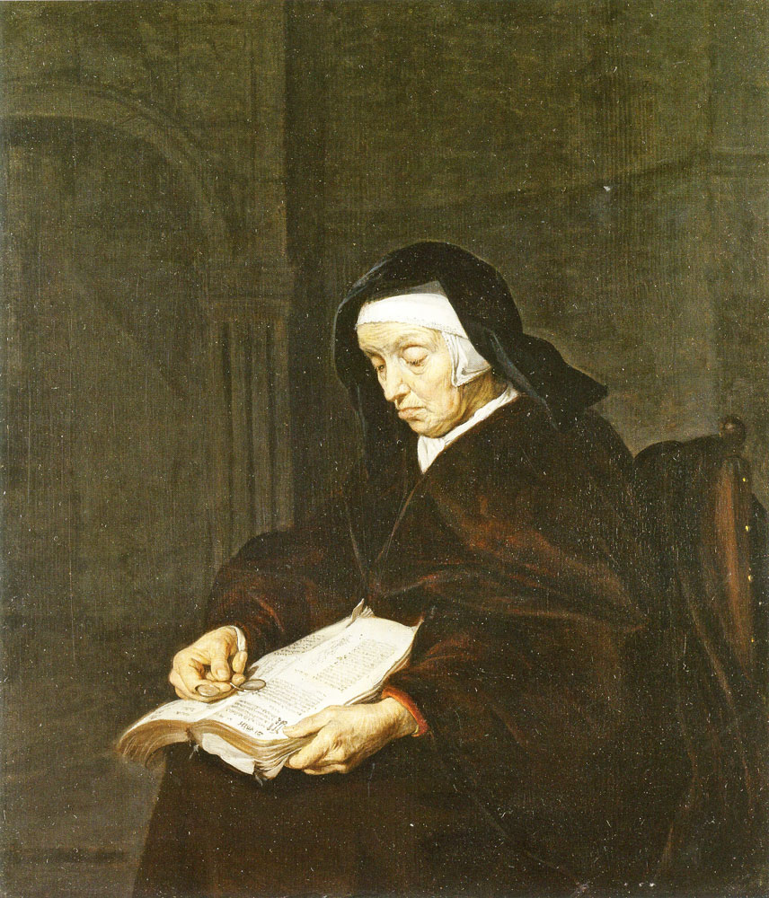Gabriel Metsu - An Old Woman with a Book on her Lap