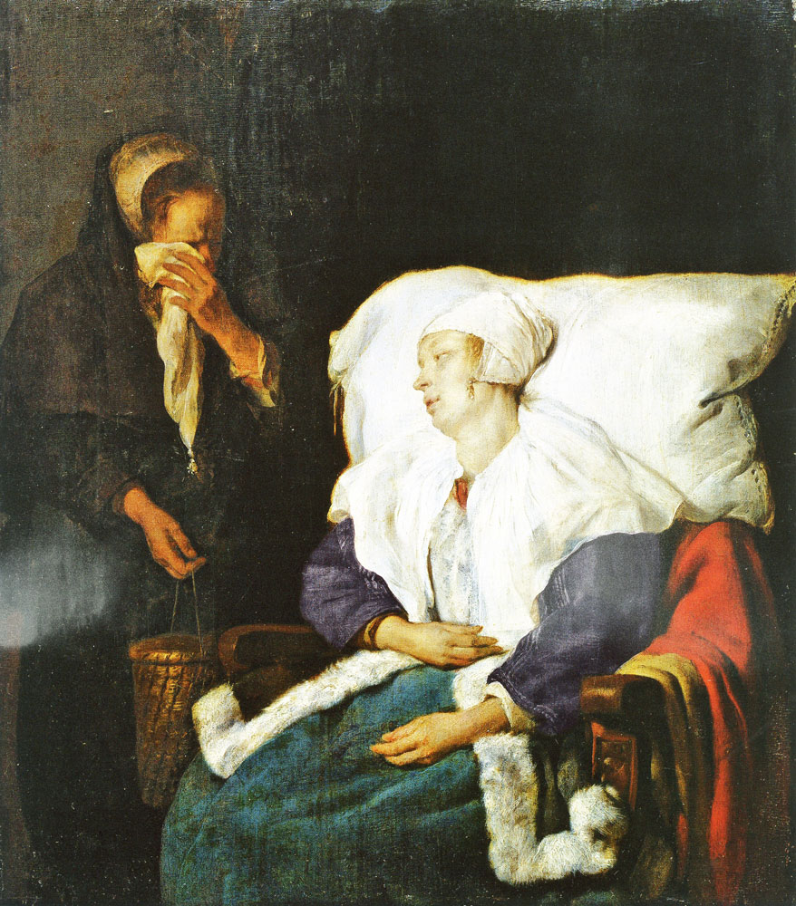 Gabriel Metsu - A Sick Woman and a Weeping Maidservant