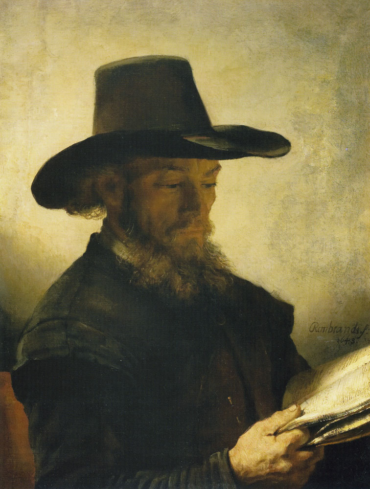 Rembrandt and workshop - Portrait of a Man Reading