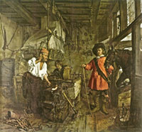 Gabriel Metsu A Cavalier Visiting a Blacksmith's Shop