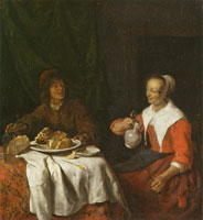 Gabriel Metsu A Man and a Woman Sharing a Meal