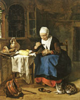 Gabriel Metsu An Old Woman Eating Porridge