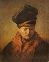 Rembrandt Bust of an old man with fur cap