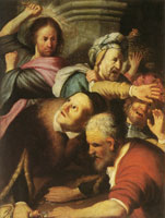 Rembrandt Christ driving the money changers from the temple