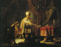 Rembrandt Daniel and Cyrus before the Idol Bel