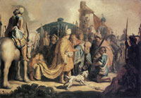 Rembrandt David, Presenting the Head of Goliath to King Saul
