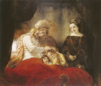 Rembrandt Jacob Blessing Joseph's Sons