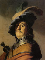 Rembrandt Bust of a man in a gorget and cap