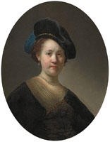 Rembrandt Bust of a young woman in a cap