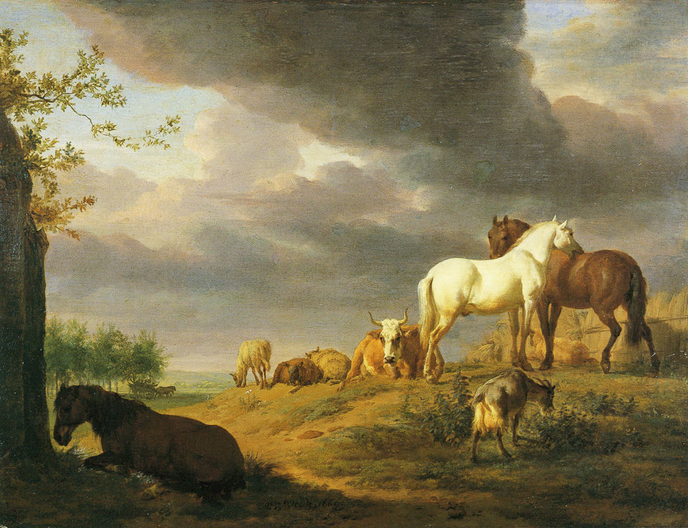 Adriaen van de Velde - Landscape with horses and other livestock