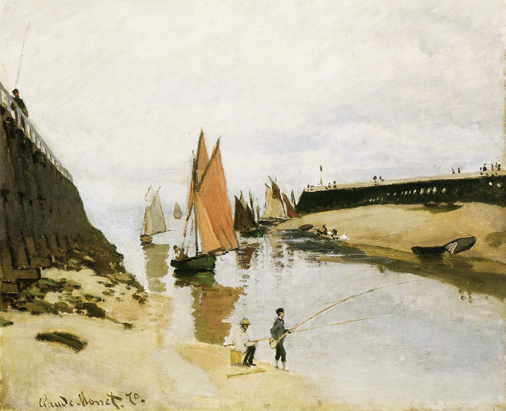 Claude Monet - Breakwater at Trouville, low tide
