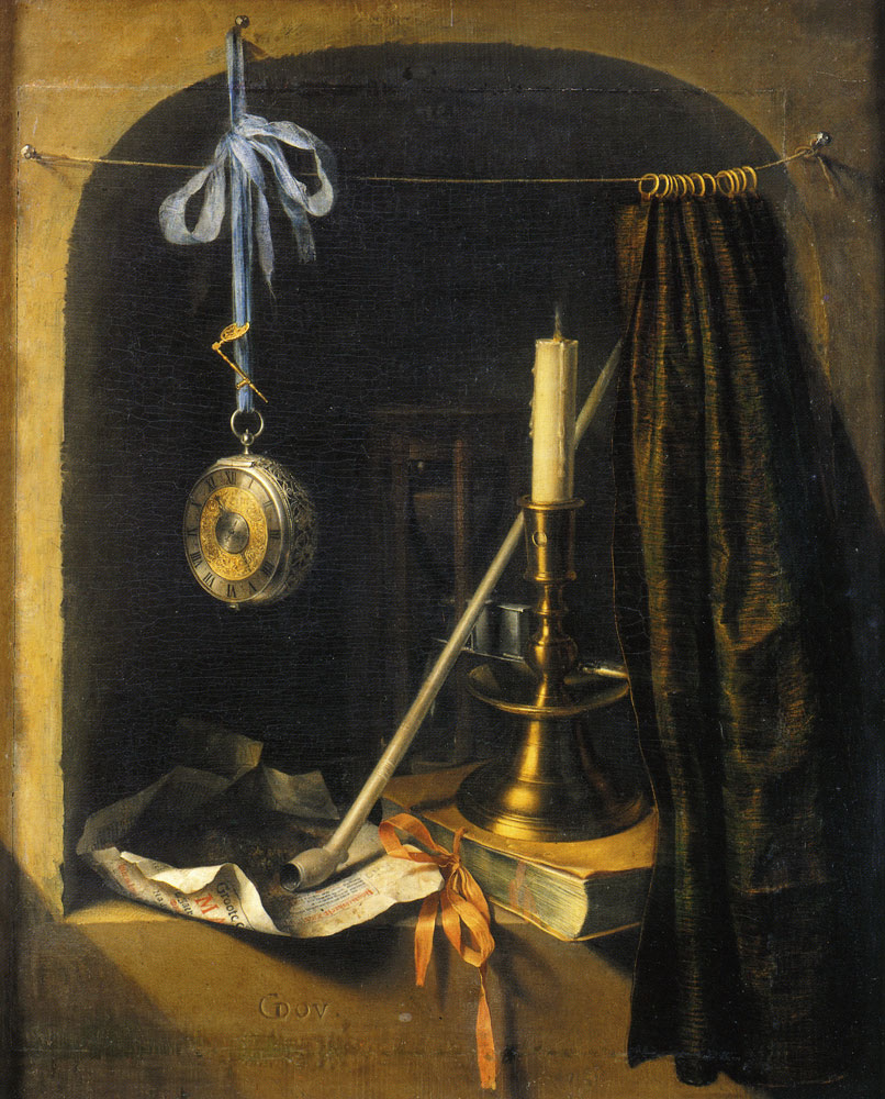 Gerard Dou - Still Life with Candlestick and a Watch