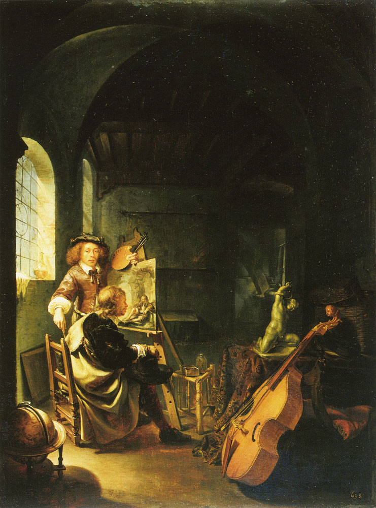 Frans van Mieris the Elder - Self-Portrait of the Painter in his Studio