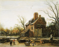 Esaias van de Velde Winter Landscape with Farmer's House