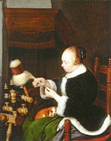 Gerard ter Borch A Woman Spinning