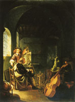 Frans van Mieris the Elder Self-Portrait of the Painter in his Studio