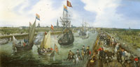 Adriaen van de Venne Middelburg with the Departure of a Dignitary