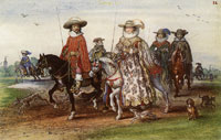 Adriaen van de Venne - Frederick and Elizabeth of Bohemia on Horseback