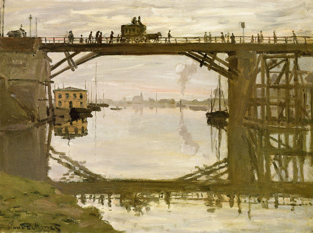 Claude Monet - The highway bridge under repair, Argenteuil