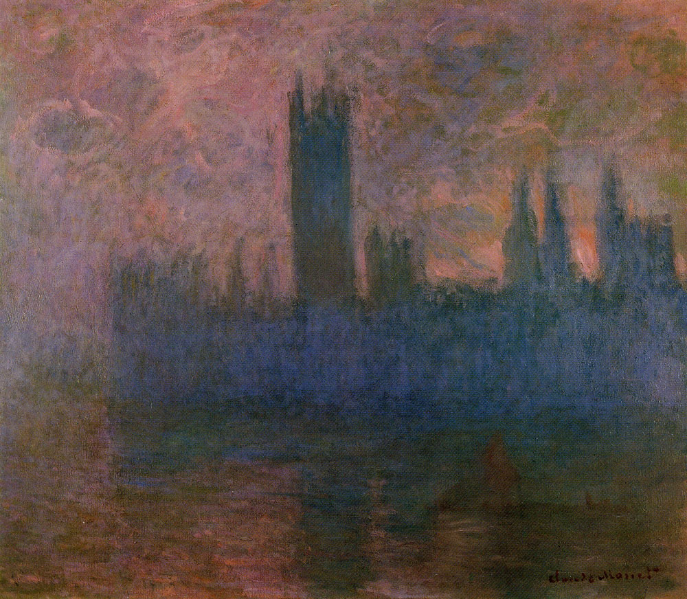 Claude Monet - Houses of Parliament, London, Symphony in rose