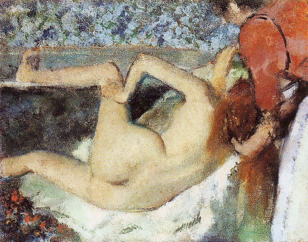 Edgar Degas - After the bath, woman seen from behind