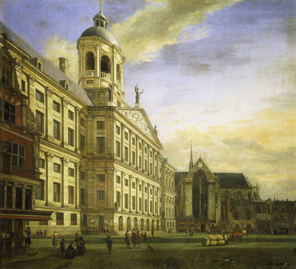 Jan van der Heyden - The Town Hall of Amsterdam with the Dam