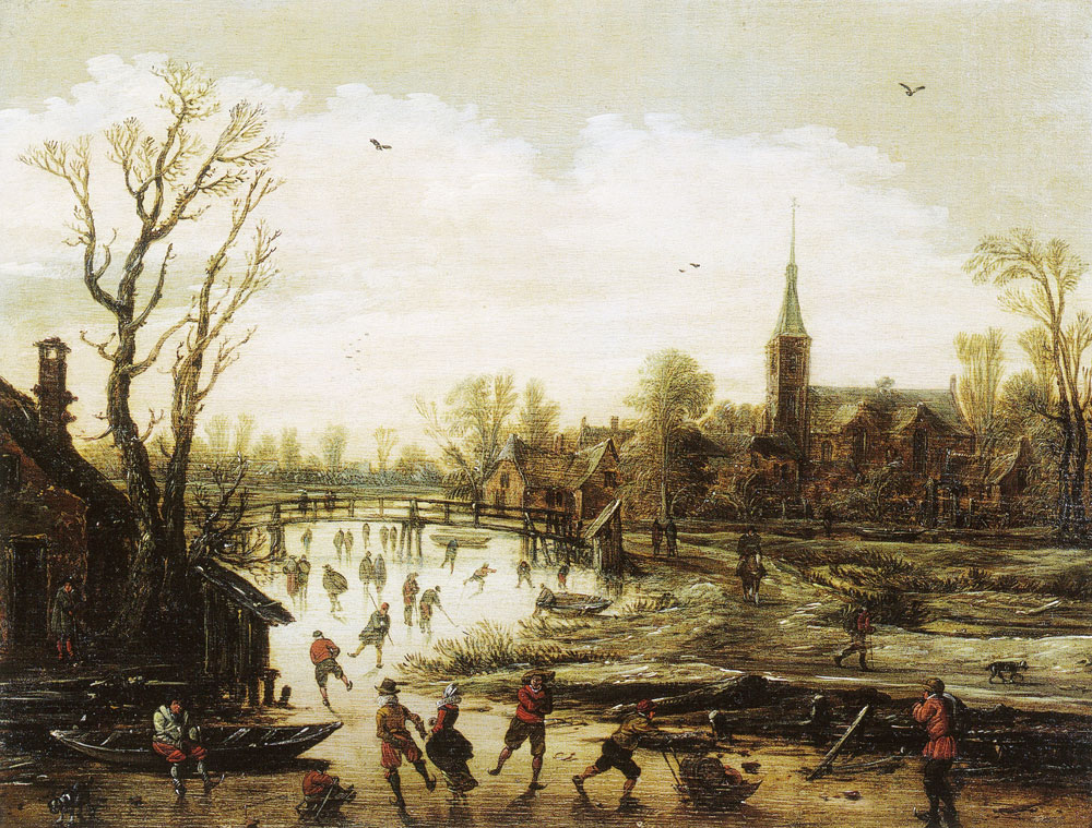 Jan van Goyen - Skaters near a Village
