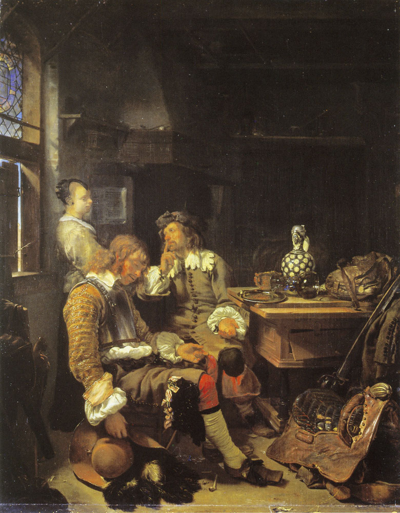 Frans van Mieris the Elder - The sleeping officer
