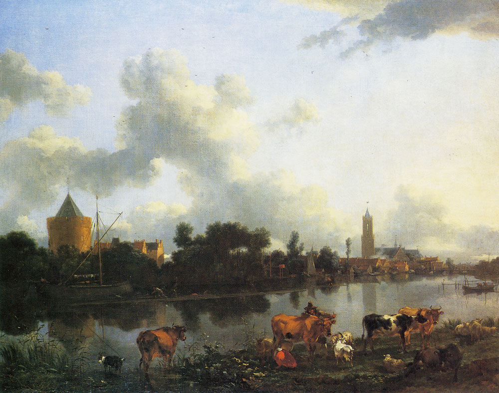 Nicolaes Berchem - View of Loenen aan de Vecht with Cronenburch castle