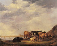 Aelbert Cuyp Bulls on a riverbank