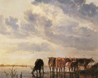 Aelbert Cuyp Cows in a river