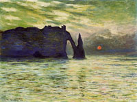 Claude Monet Etretat, sunset