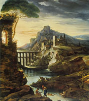 Théodore Gericault Evening: Landscape with an Aqueduct