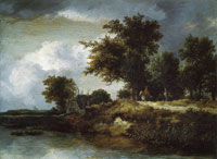Jacob van Ruisdael Wooded River Bank
