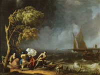 Ludolf Backhuysen Ferry in a storm