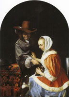 Frans van Mieris the Elder Teasing the pet