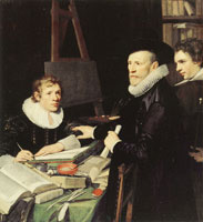Jan van Ravesteyn Portrait of Pieter van Veen with his Son and Secretary