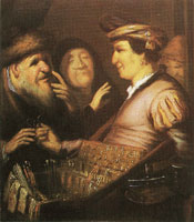 Rembrandt The spectacles-pedlar (Sight)