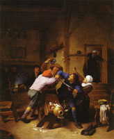 Hendrick Martensz. Sorgh Brawling Peasants in a Tavern