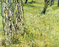 Vincent van Gogh Tree trunks in the grass