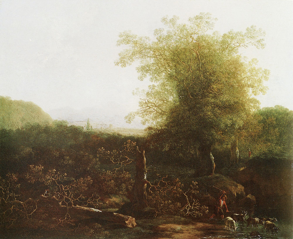 Adam Pijnacker - Landscape with trees and a ford