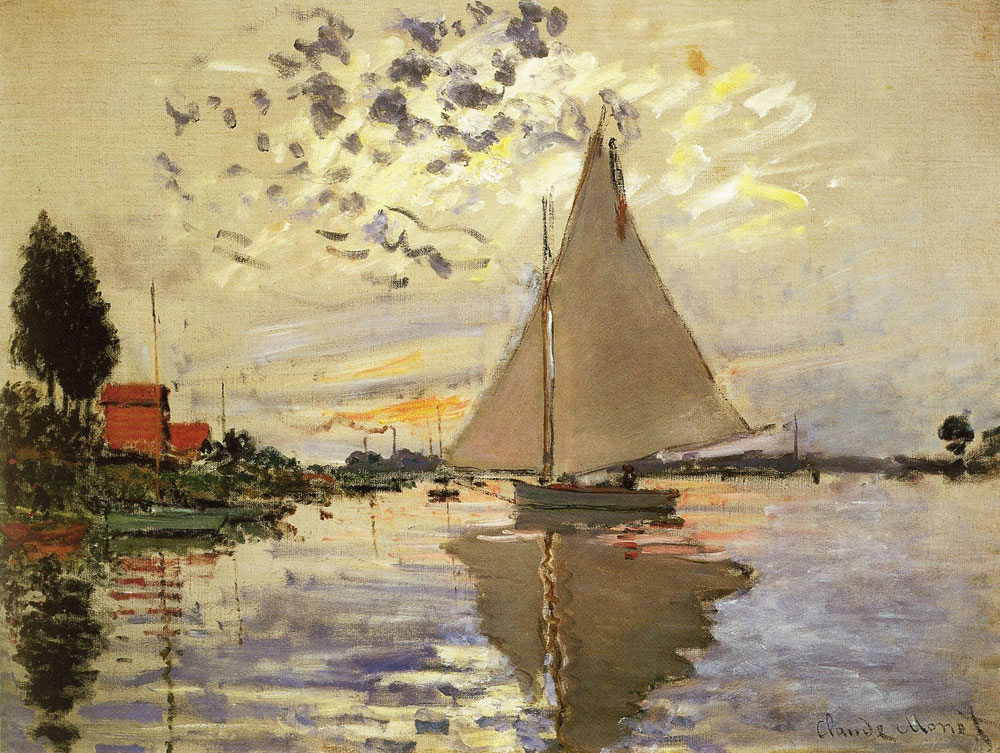 Claude Monet - Sailboat at Le Petit Gennevilliers