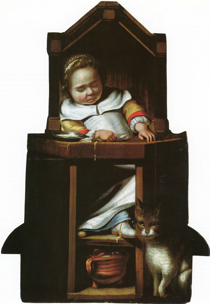 Cornelis Bisschop - Sleeping child in a chair