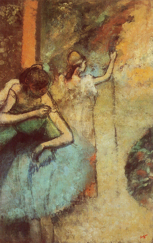 Edgar Degas - Dancer adjusting the strap of her bodice
