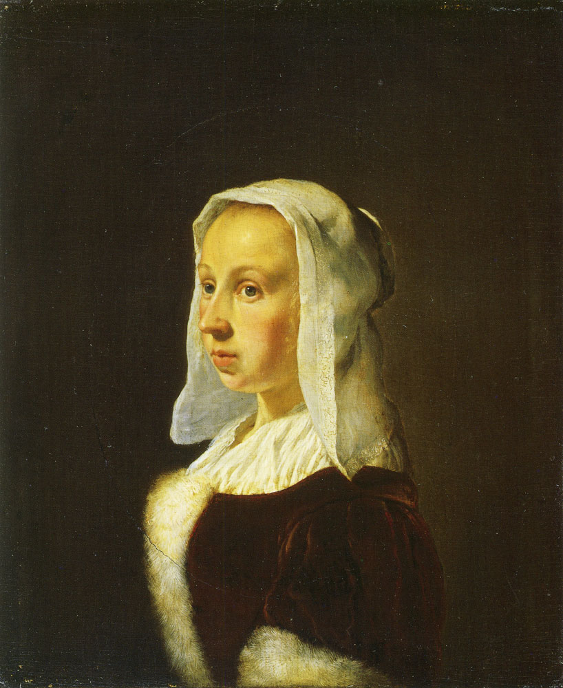 Frans van Mieris the Elder - Portrait of Cunera van der Cock, the painter's wife