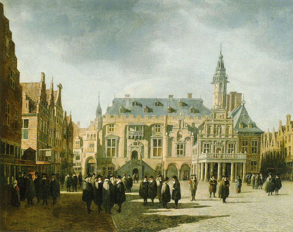 Gerrit Berckheyde - The Grote Markt in Haarlem with the Town Hall