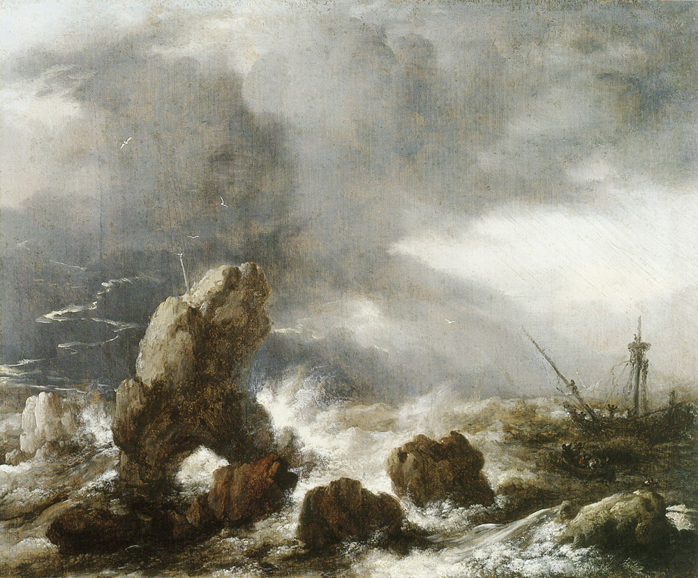 Philips Wouwerman - Storm at sea