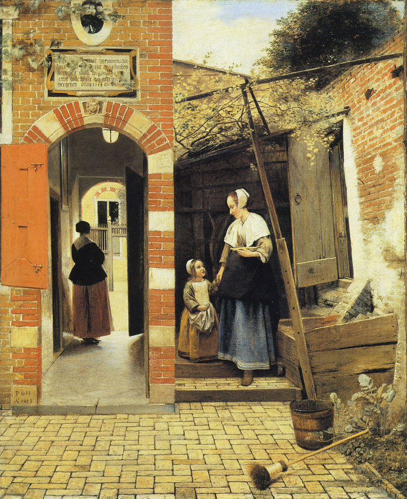 Pieter de Hooch - A Courtyard in Delft with a Woman and Child
