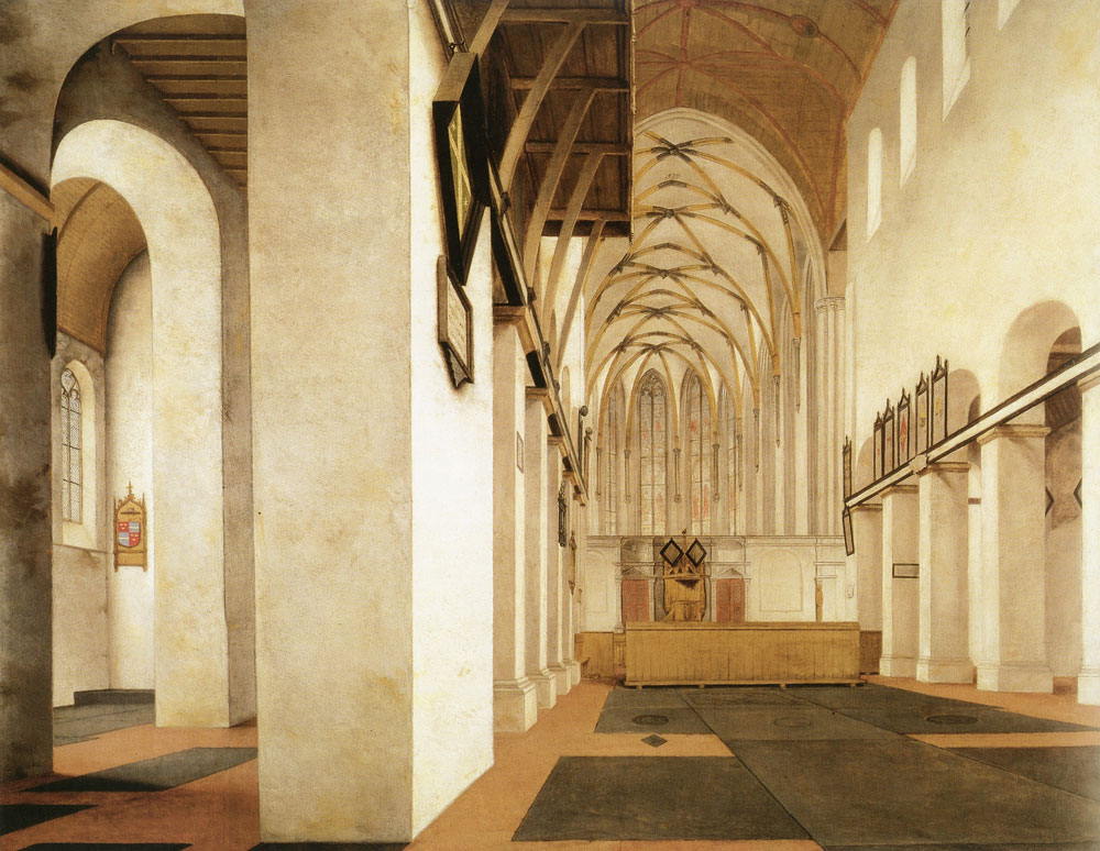 Pieter Saenredam - Nave and choir of the St. Janskerk, utrecht