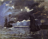 Claude Monet Port of Honfleur at Night